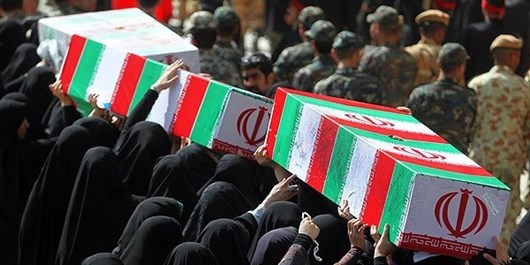 تشییع پیکر مطهر ۲ شهید گمنام در بندر امیرآباد بهشهر