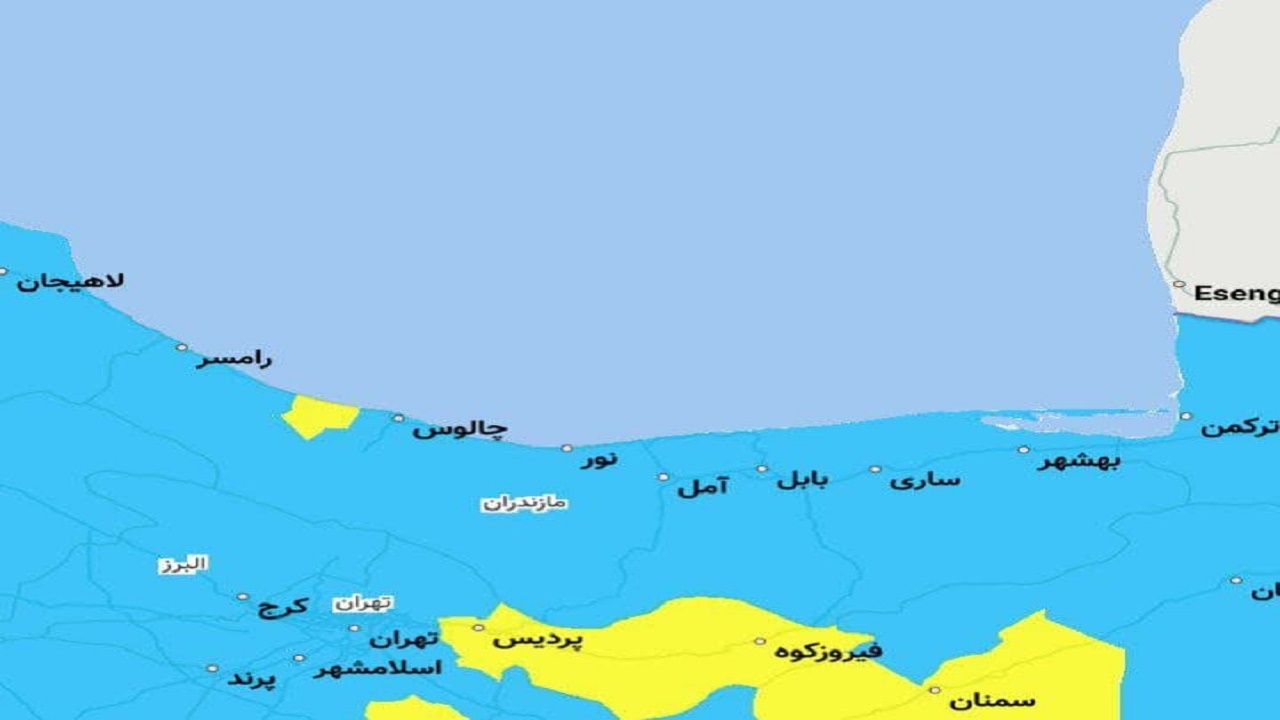 رنگ زرد به نقشه کرونایی مازندران بازگشت