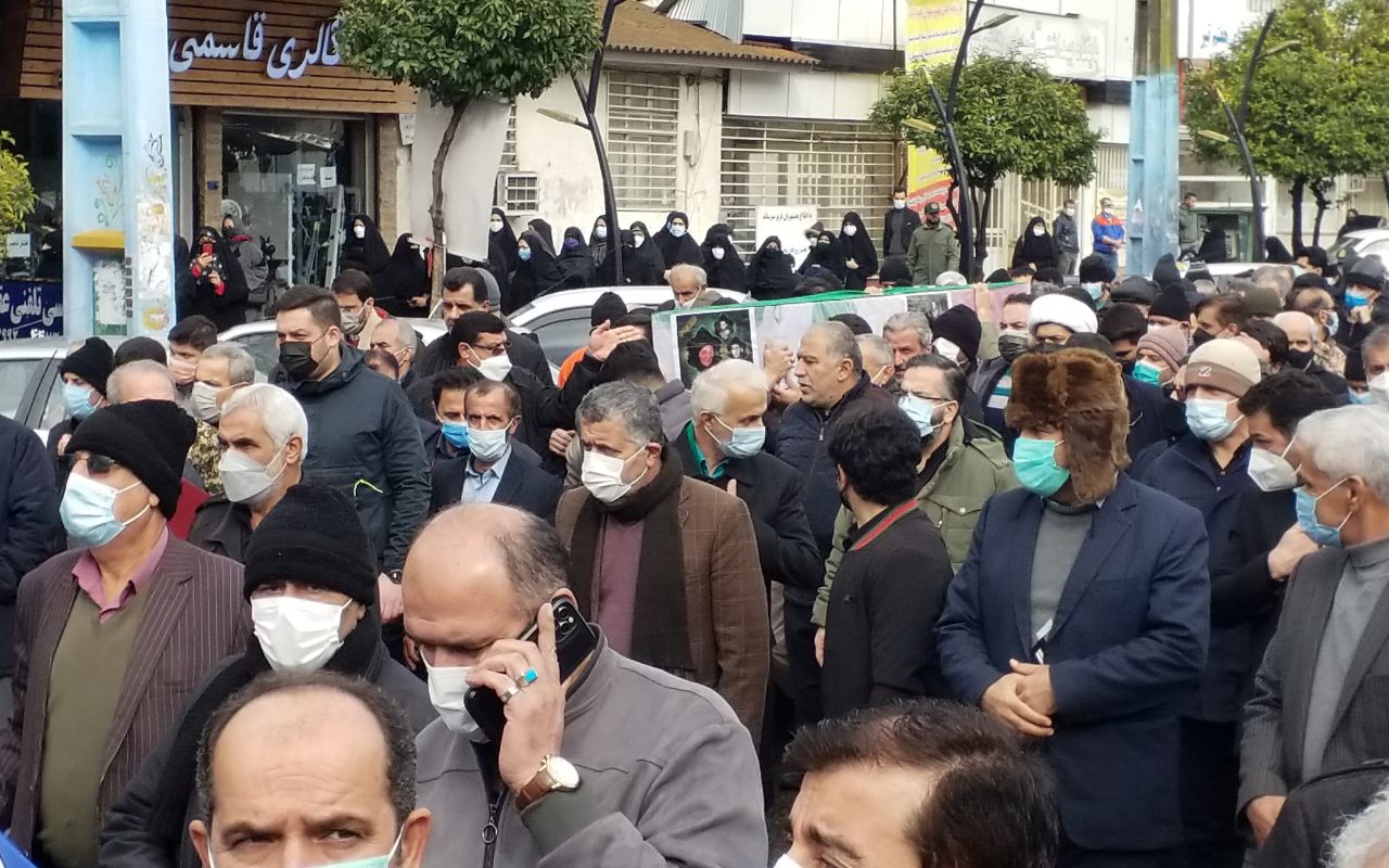 تشییع پیکر مادر شهیدان محمدزاده در محمودآباد