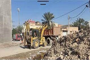 نخاله برداری از خیابان‌های آبادان