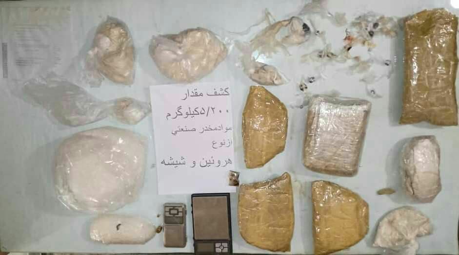 کشف بیش از ۵ کیلوگرم هروئین و شیشه در کاشمر
