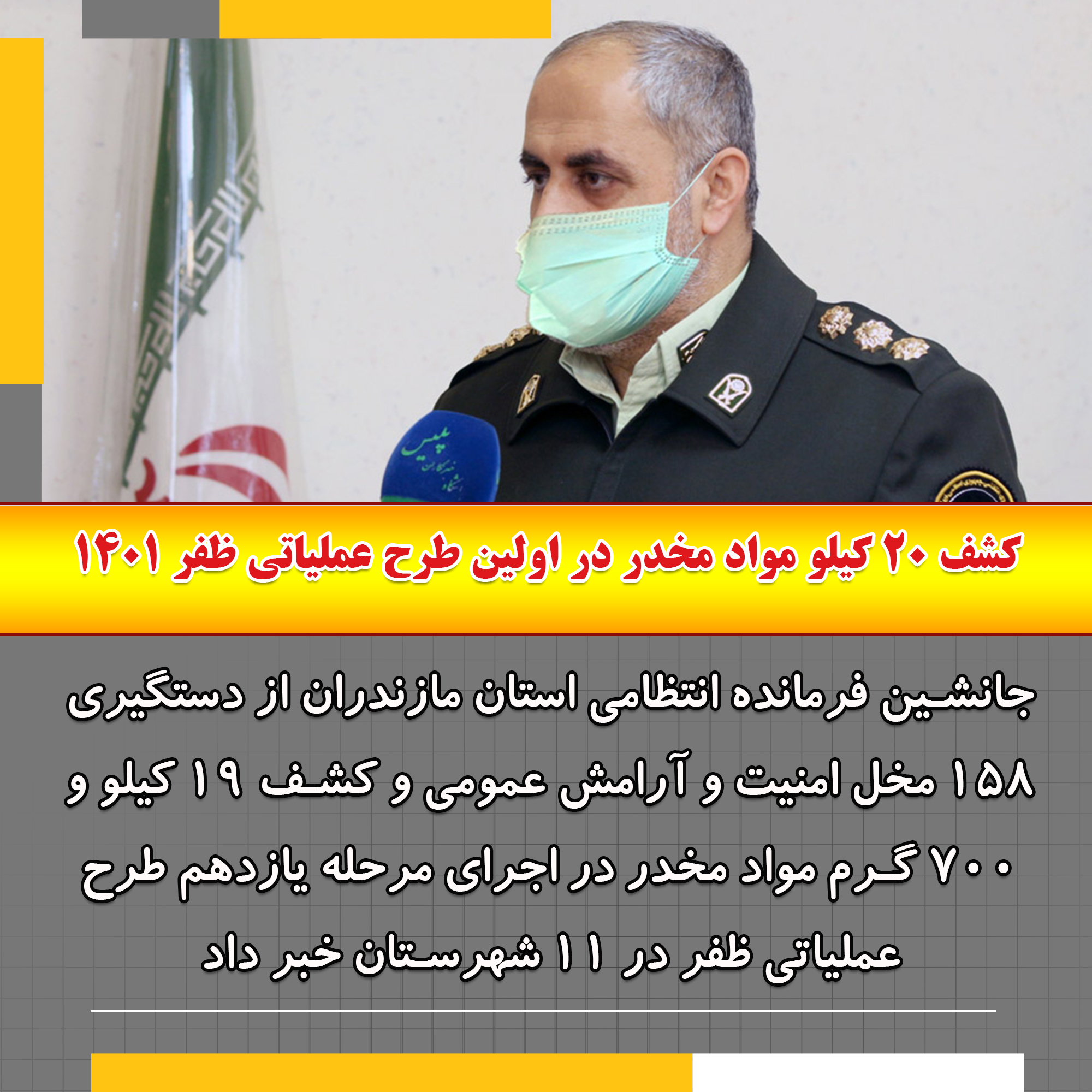 کشف ۲۰ کیلو مواد مخدر در اولین طرح عملیاتی ظفر ۱۴۰۱