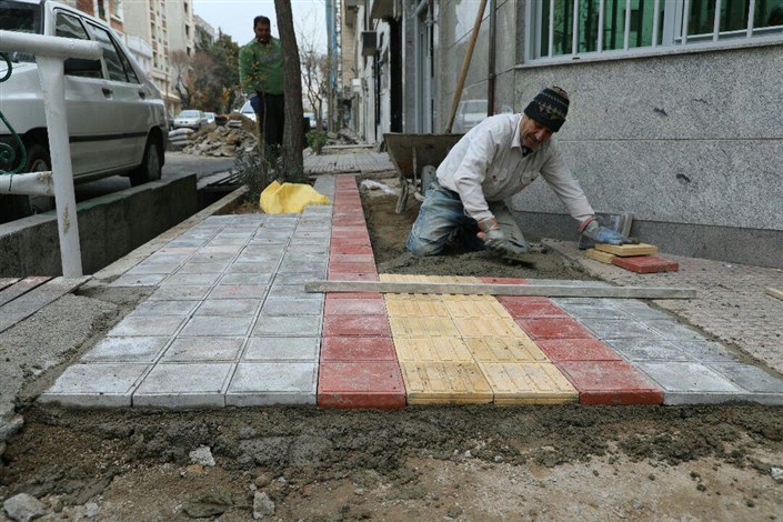 پیاده روسازی بلوار رجایی بیرجند برای بهسازی معابر شهری
