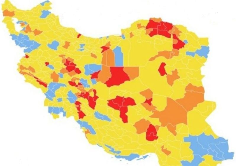افزایش رنگ قرمز کرونایی در نقشه خراسان شمالی