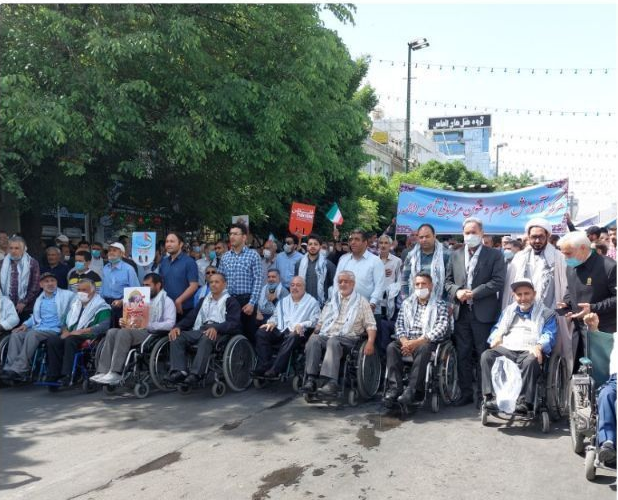 حضور مقتدرانه جانبازان مشهدی در راهپیمایی روز قدس