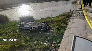 سقوط پژو ۴۰۵ در رودخانه تیره دورود
