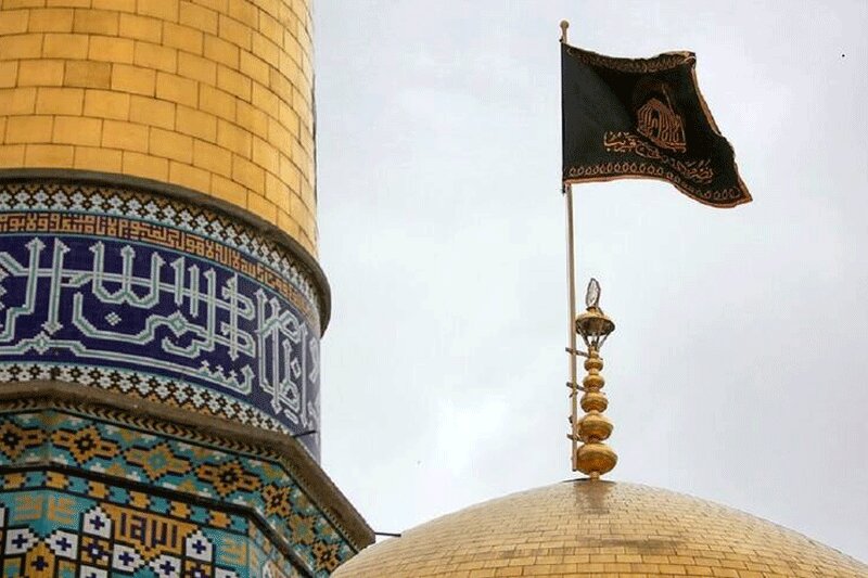 سیاهپوشی حرم مطهر رضوی در سوگ شهادت امام صادق (ع)