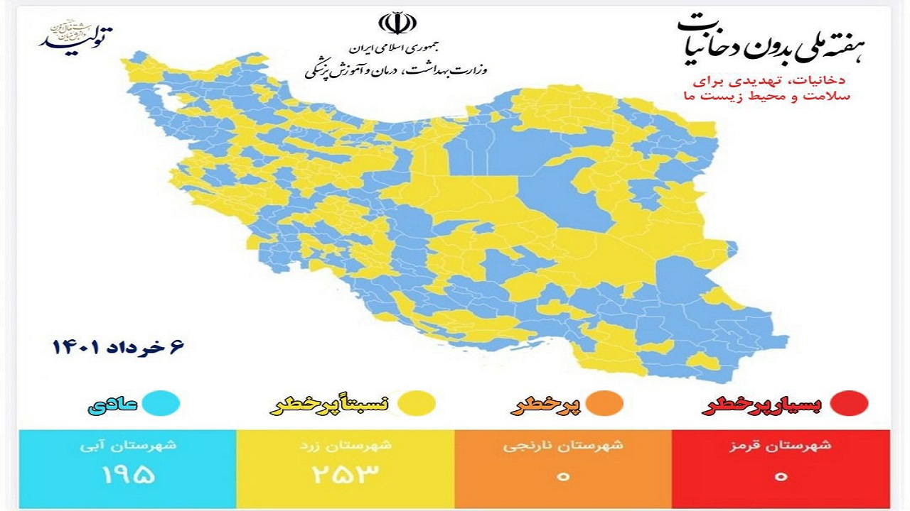 تعداد شهرستانهای با وضعیت آبی کرونایی در بوشهر به ۸ شهرستان رسید